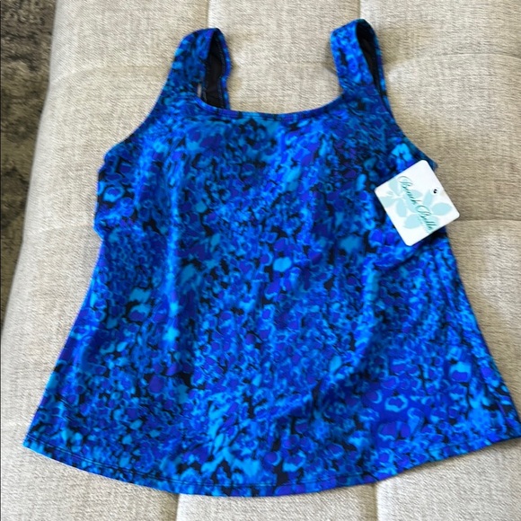 BEACH BELLE WOMENS BLUE NEW WITH TAGS SWIMWEAR TOP SIZE 16 - Picture 1 of 12